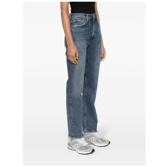 Agolde | High Rise Stovepipe Jeans Straight Leg Denim Captivate Size 25 - Picture 12 of 13